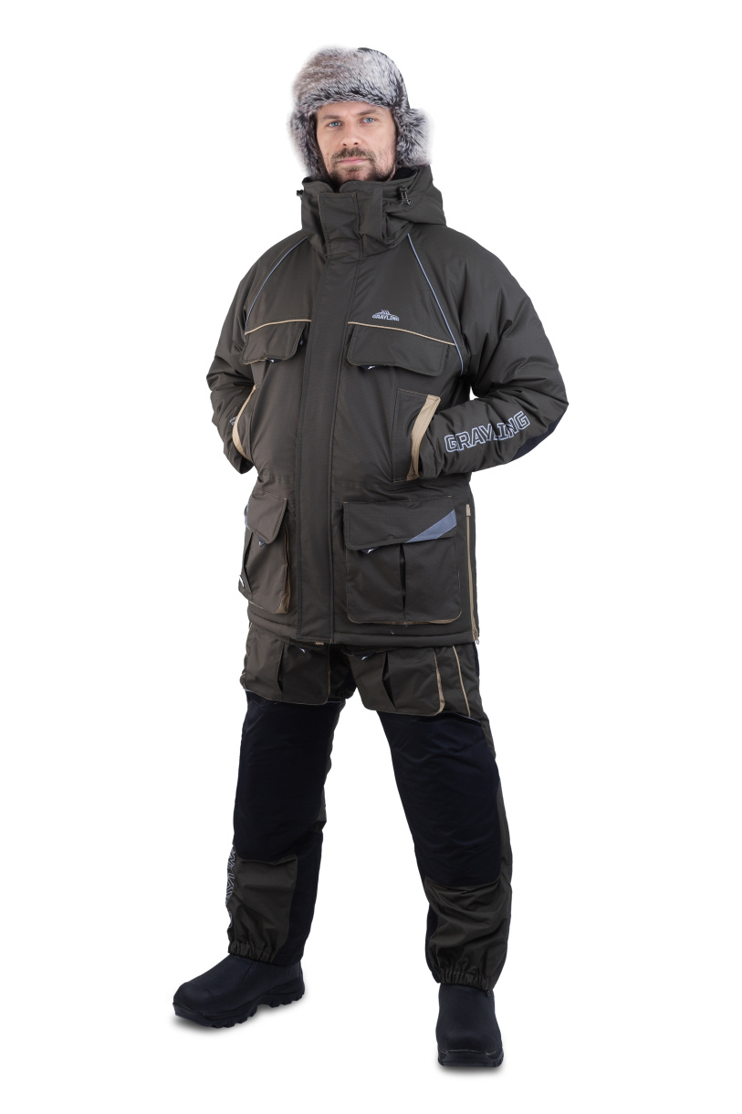 Камчатка МАГМА костюм для рыбалки GRAYLING. зимний хаки